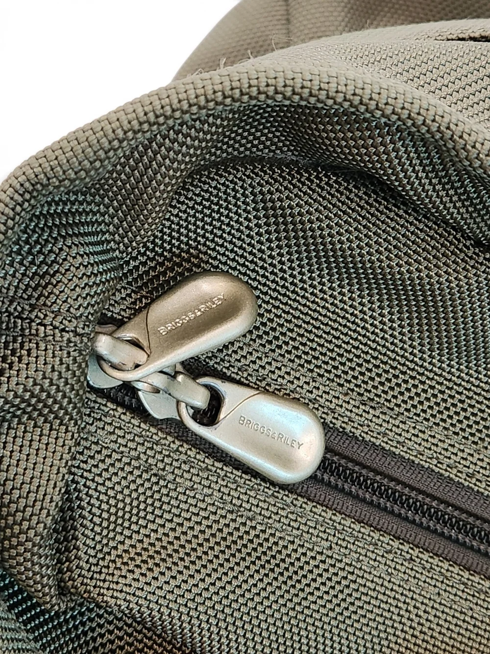 Briggs & Riley Olive Canvas Tote with Tan Leather Handles